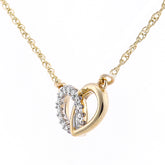 Diamond Pave Heart Shape Infinity Friendship Necklace in UK Hallmarked 9ct Yellow Gold